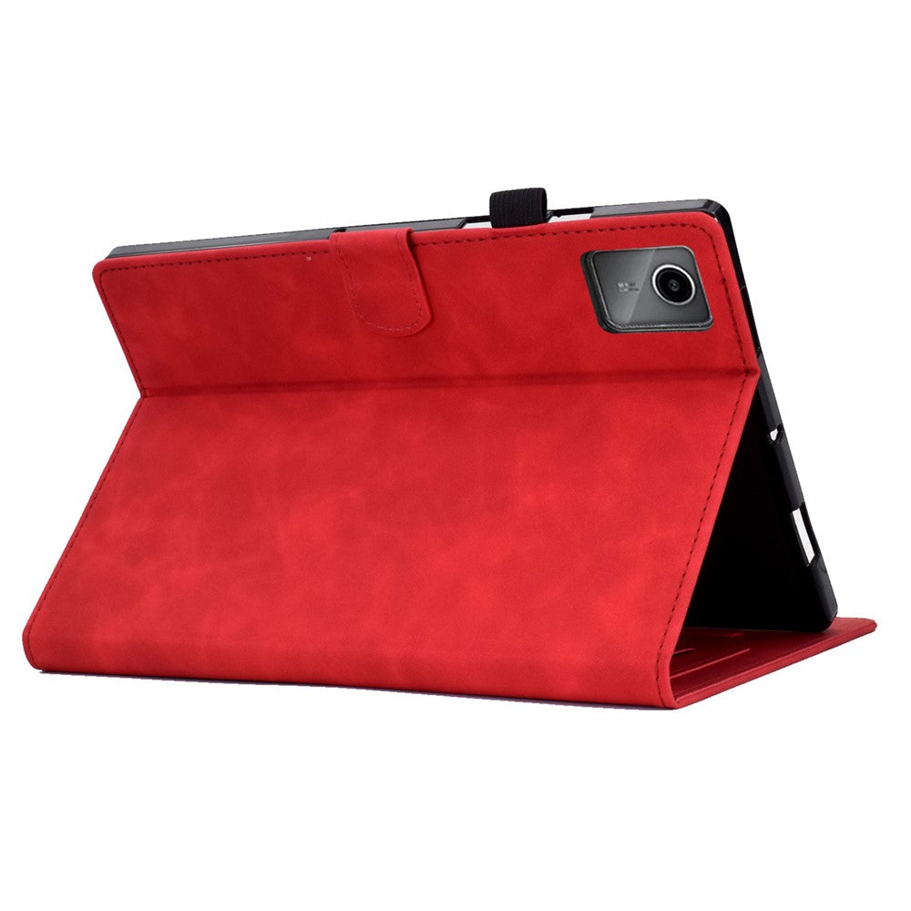 For Lenovo Tab M11 / Xiaoxin Pad 11 2024 Case Microfiber Leather Iron Tower Pattern Tablet Cover - Red