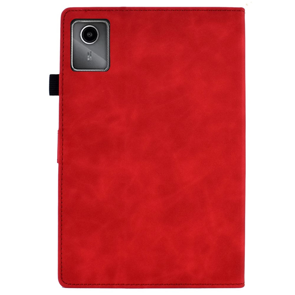 For Lenovo Tab M11 / Xiaoxin Pad 11 2024 Case Microfiber Leather Iron Tower Pattern Tablet Cover - Red