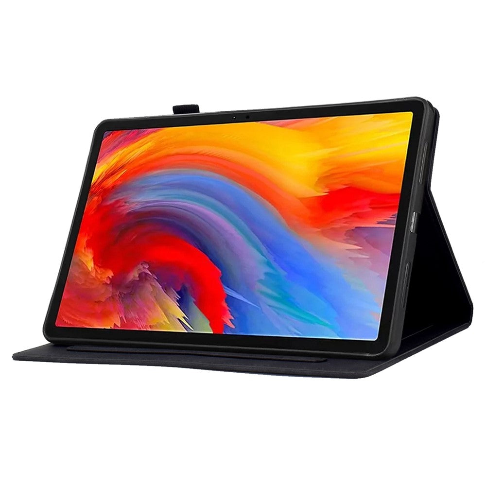 For Lenovo Tab M11 / Xiaoxin Pad 11 2024 Case Microfiber Leather Iron Tower Pattern Tablet Cover - Black