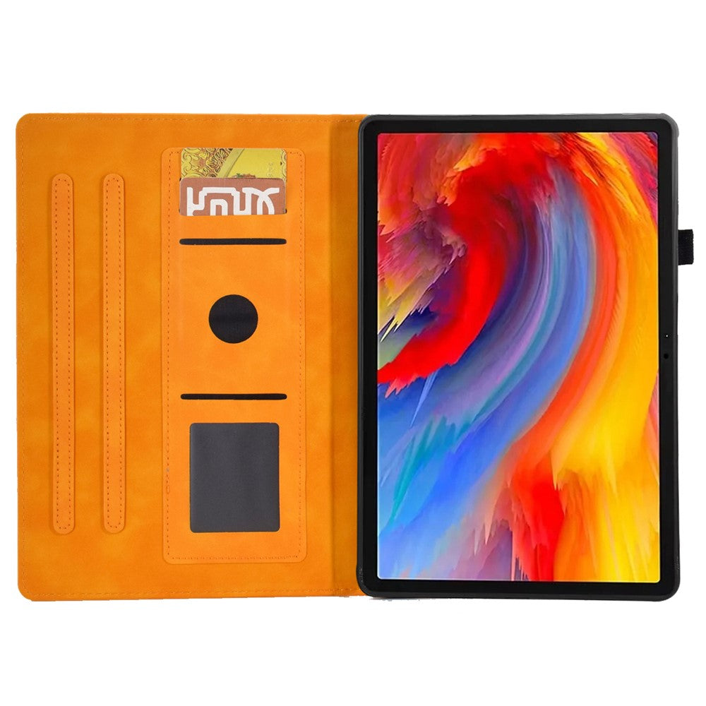 For Lenovo Tab M11 / Xiaoxin Pad 11 2024 Case Microfiber Leather Iron Tower Pattern Tablet Cover - Khaki