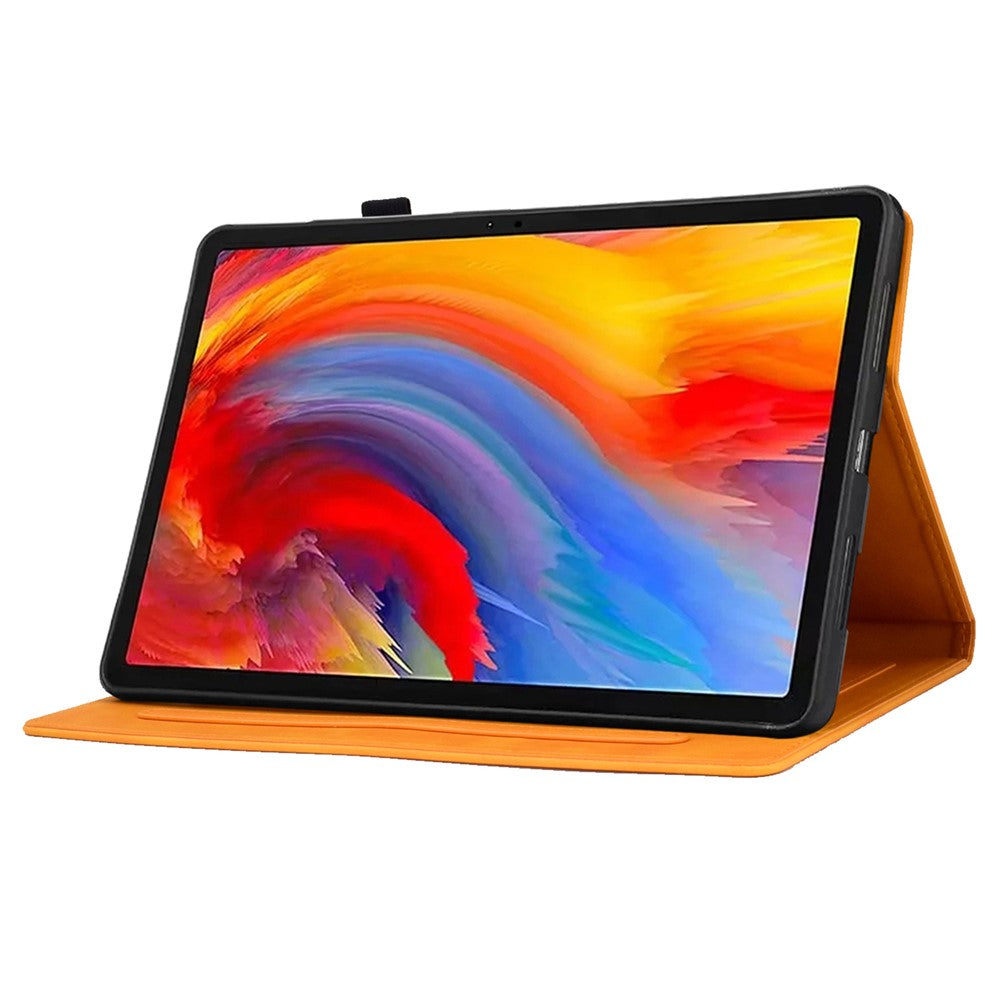 For Lenovo Tab M11 / Xiaoxin Pad 11 2024 Case Microfiber Leather Iron Tower Pattern Tablet Cover - Khaki