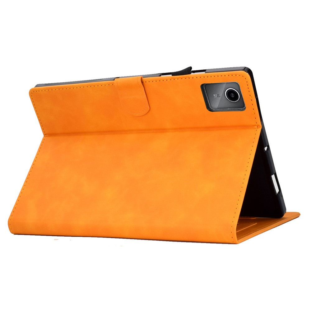 For Lenovo Tab M11 / Xiaoxin Pad 11 2024 Case Microfiber Leather Iron Tower Pattern Tablet Cover - Khaki