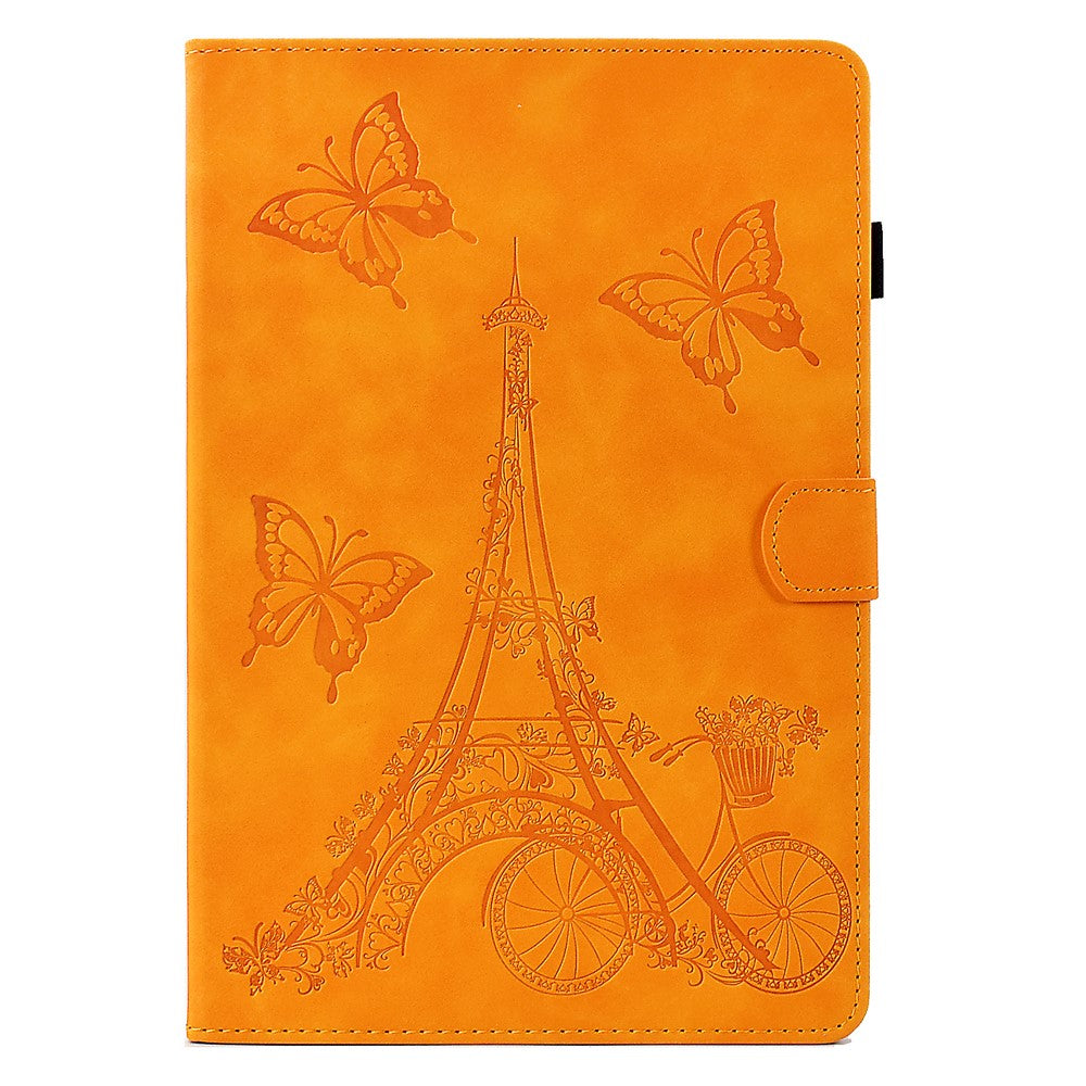 For Lenovo Tab M11 / Xiaoxin Pad 11 2024 Case Microfiber Leather Iron Tower Pattern Tablet Cover - Khaki