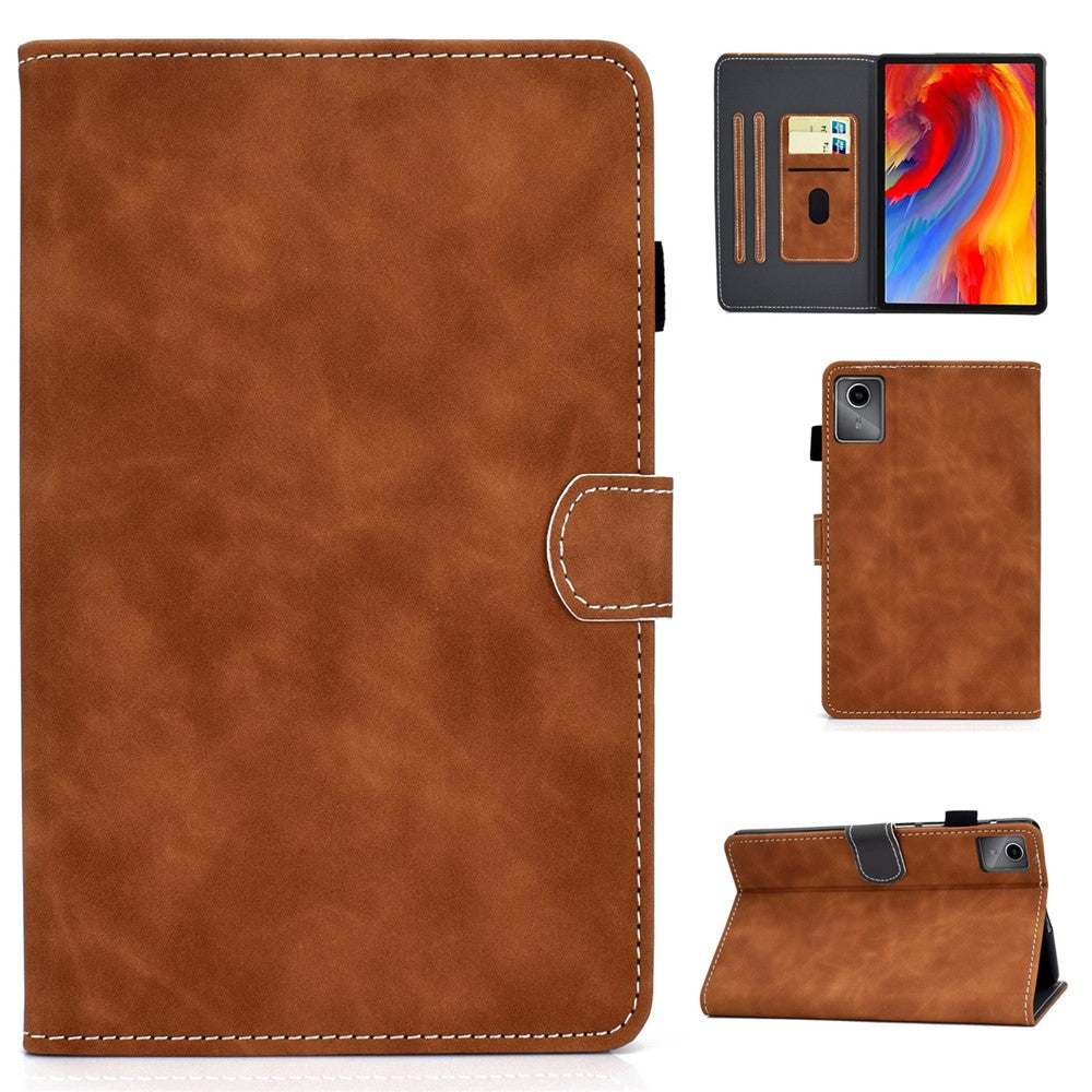 For Lenovo Tab M11 / Xiaoxin Pad 11 2024 Tablet Cover Shockproof Leather Card Holder Stand Case - Brown