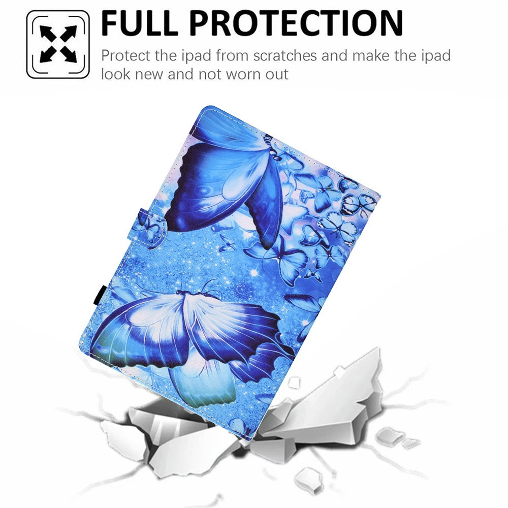For Lenovo Tab M11 / Xiaoxin Pad 11 2024 Leather Case Pattern Printing Tablet Cover with Card Slots - Butterfly
