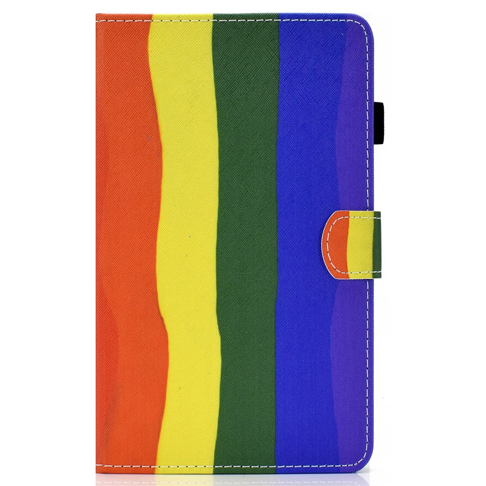For Lenovo Tab M11 / Xiaoxin Pad 11 2024 Leather Case Pattern Printing Tablet Cover with Card Slots - Rainbow