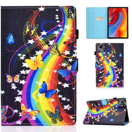 For Lenovo Tab M11 / Xiaoxin Pad 11 2024 Leather Case Pattern Printing Tablet Cover with Card Slots - Music Butterfly