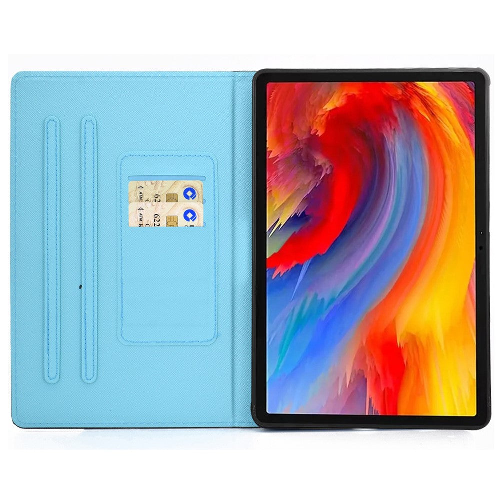For Lenovo Tab M11 / Xiaoxin Pad 11 2024 Leather Case Pattern Printing Tablet Cover with Card Slots - Music Butterfly