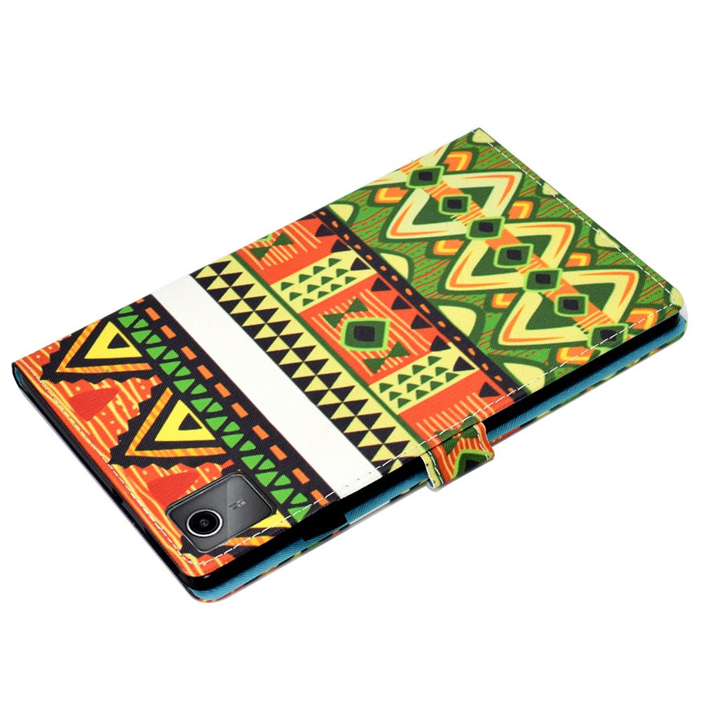 For Lenovo Tab M11 / Xiaoxin Pad 11 2024 Leather Case Pattern Printing Tablet Cover with Card Slots - National Style