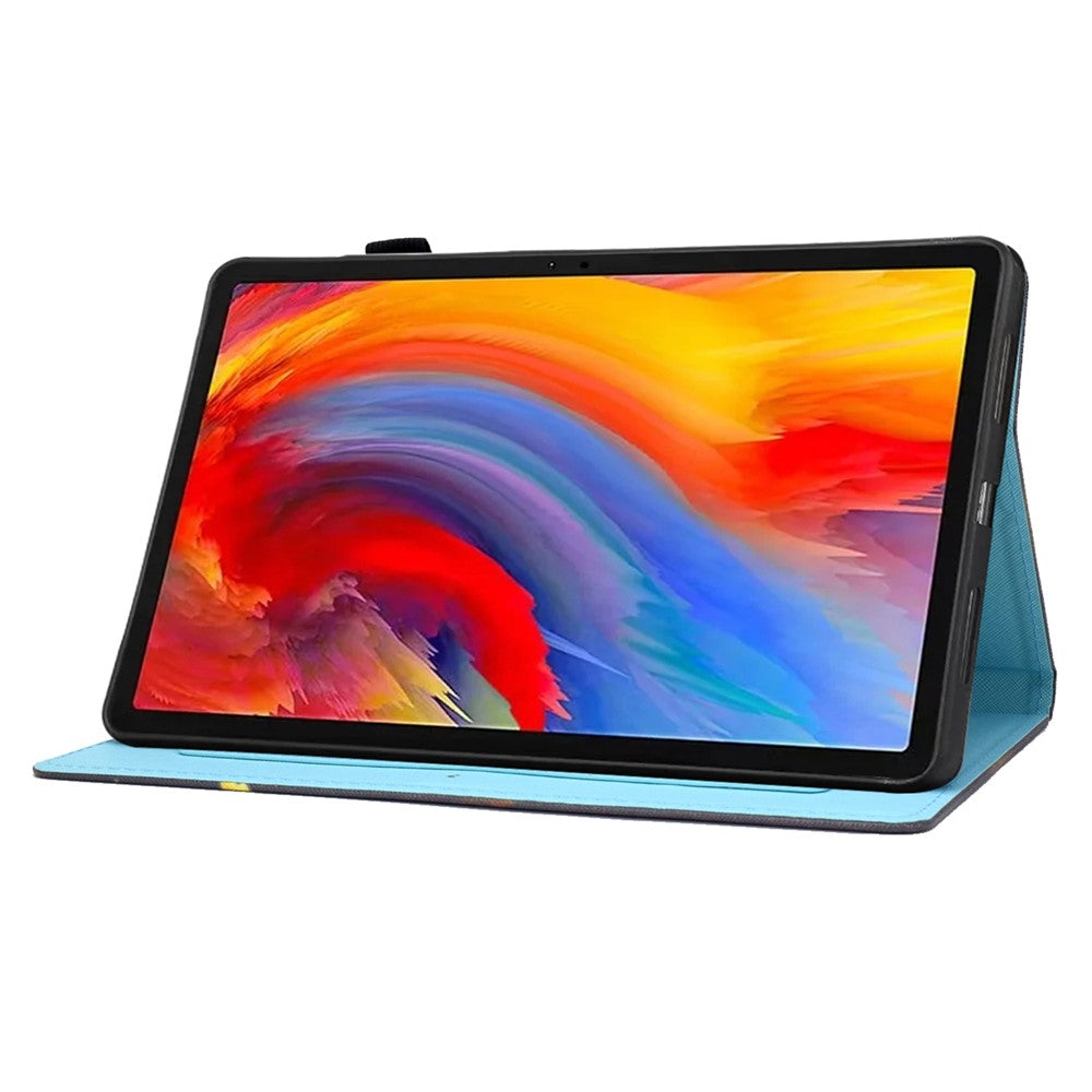 For Lenovo Tab M11 / Xiaoxin Pad 11 2024 Leather Case Pattern Printing Tablet Cover with Card Slots - Sunflower