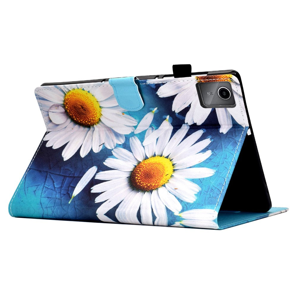 For Lenovo Tab M11 / Xiaoxin Pad 11 2024 Leather Case Pattern Printing Tablet Cover with Card Slots - Sunflower