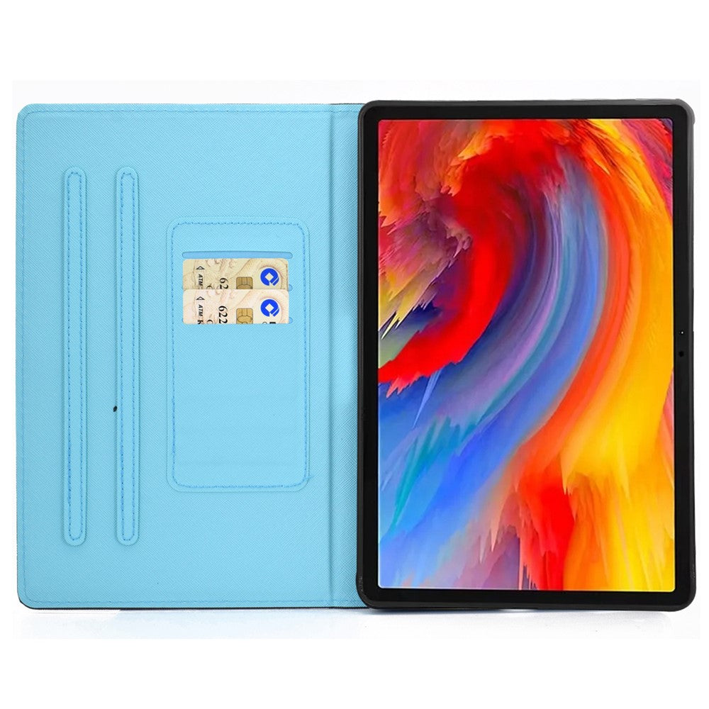 For Lenovo Tab M11 / Xiaoxin Pad 11 2024 Leather Case Pattern Printing Tablet Cover with Card Slots - Starry Sky / Deer