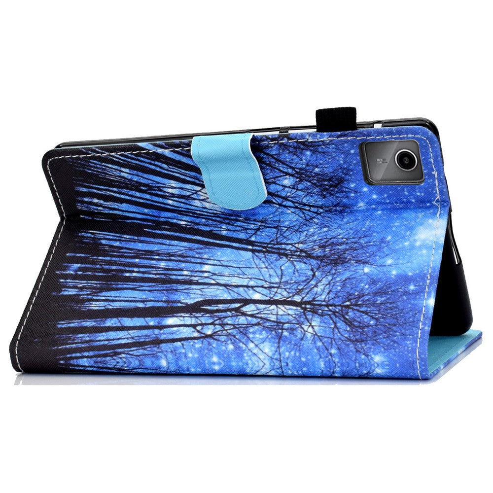 For Lenovo Tab M11 / Xiaoxin Pad 11 2024 Leather Case Pattern Printing Tablet Cover with Card Slots - Forest