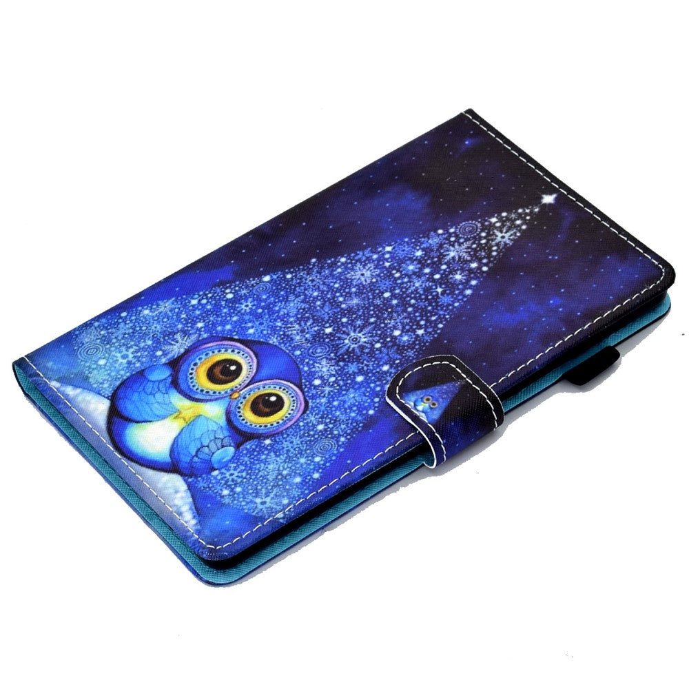 For Lenovo Tab M11 / Xiaoxin Pad 11 2024 Leather Case Pattern Printing Tablet Cover with Card Slots - Night Owl