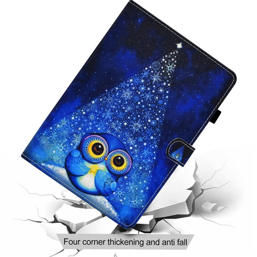 For Lenovo Tab M11 / Xiaoxin Pad 11 2024 Leather Case Pattern Printing Tablet Cover with Card Slots - Night Owl