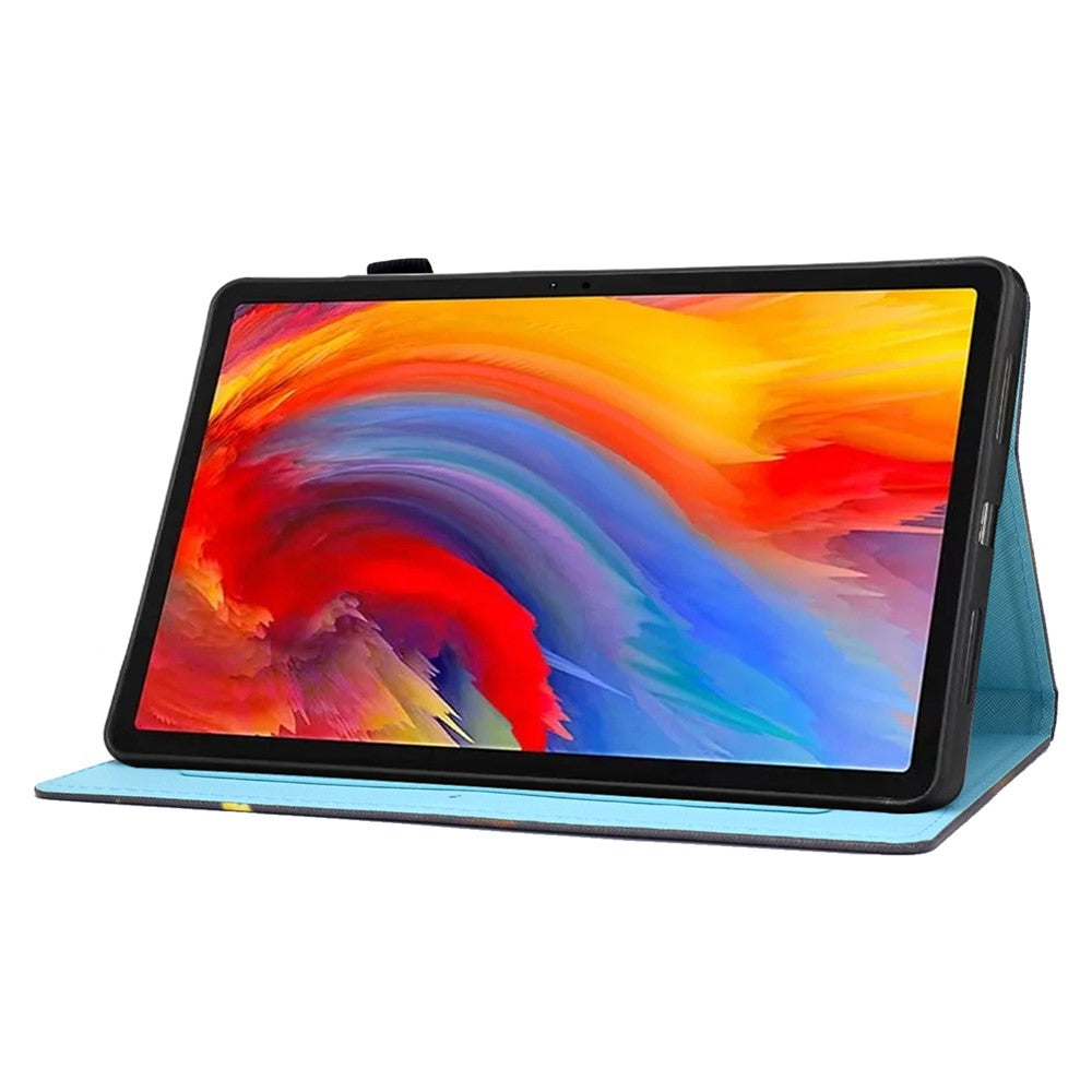 For Lenovo Tab M11 / Xiaoxin Pad 11 2024 Leather Case Pattern Printing Tablet Cover with Card Slots - Blue Sky
