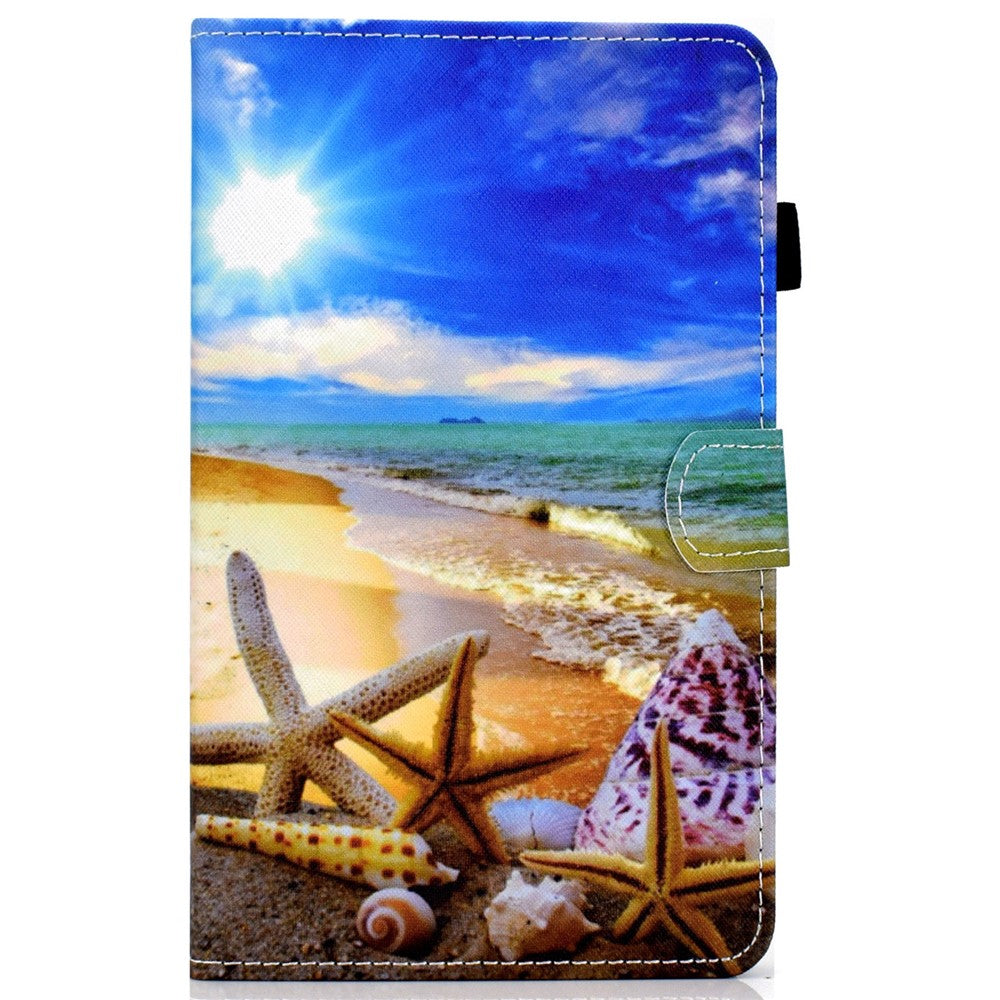 For Lenovo Tab M11 / Xiaoxin Pad 11 2024 Leather Case Pattern Printing Tablet Cover with Card Slots - Blue Sky