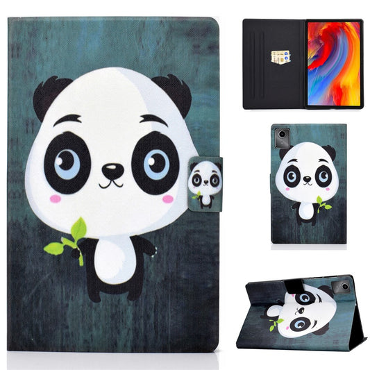 For Lenovo Tab M11 / Xiaoxin Pad 11 2024 Case Card Holder Pattern Leather Tablet Cover - Panda