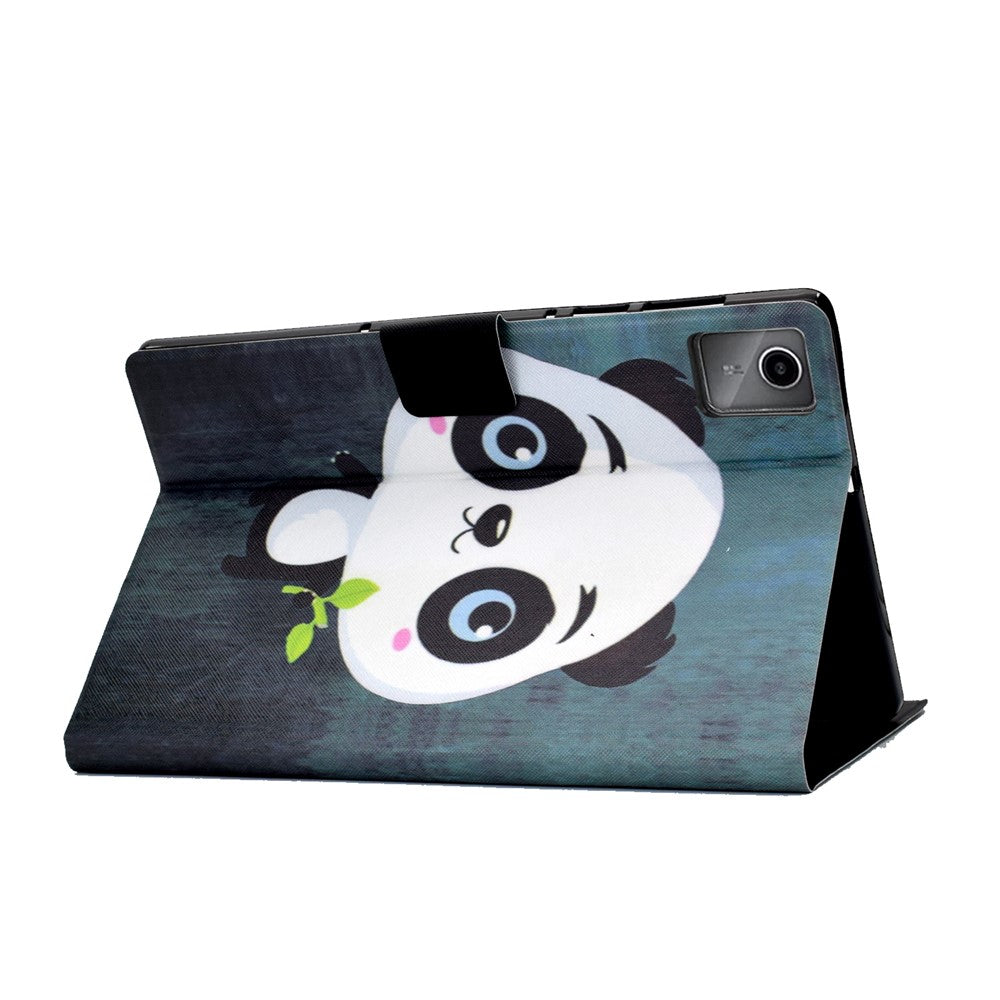 For Lenovo Tab M11 / Xiaoxin Pad 11 2024 Case Card Holder Pattern Leather Tablet Cover - Panda