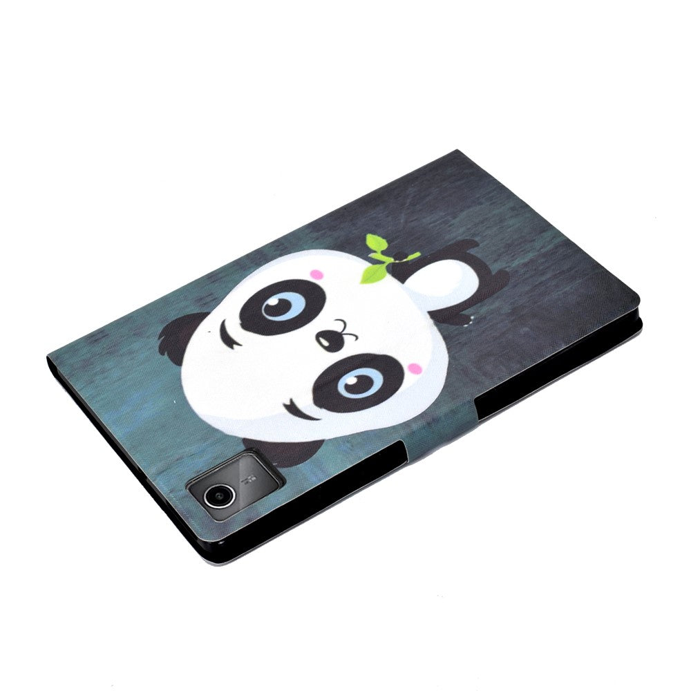 For Lenovo Tab M11 / Xiaoxin Pad 11 2024 Case Card Holder Pattern Leather Tablet Cover - Panda