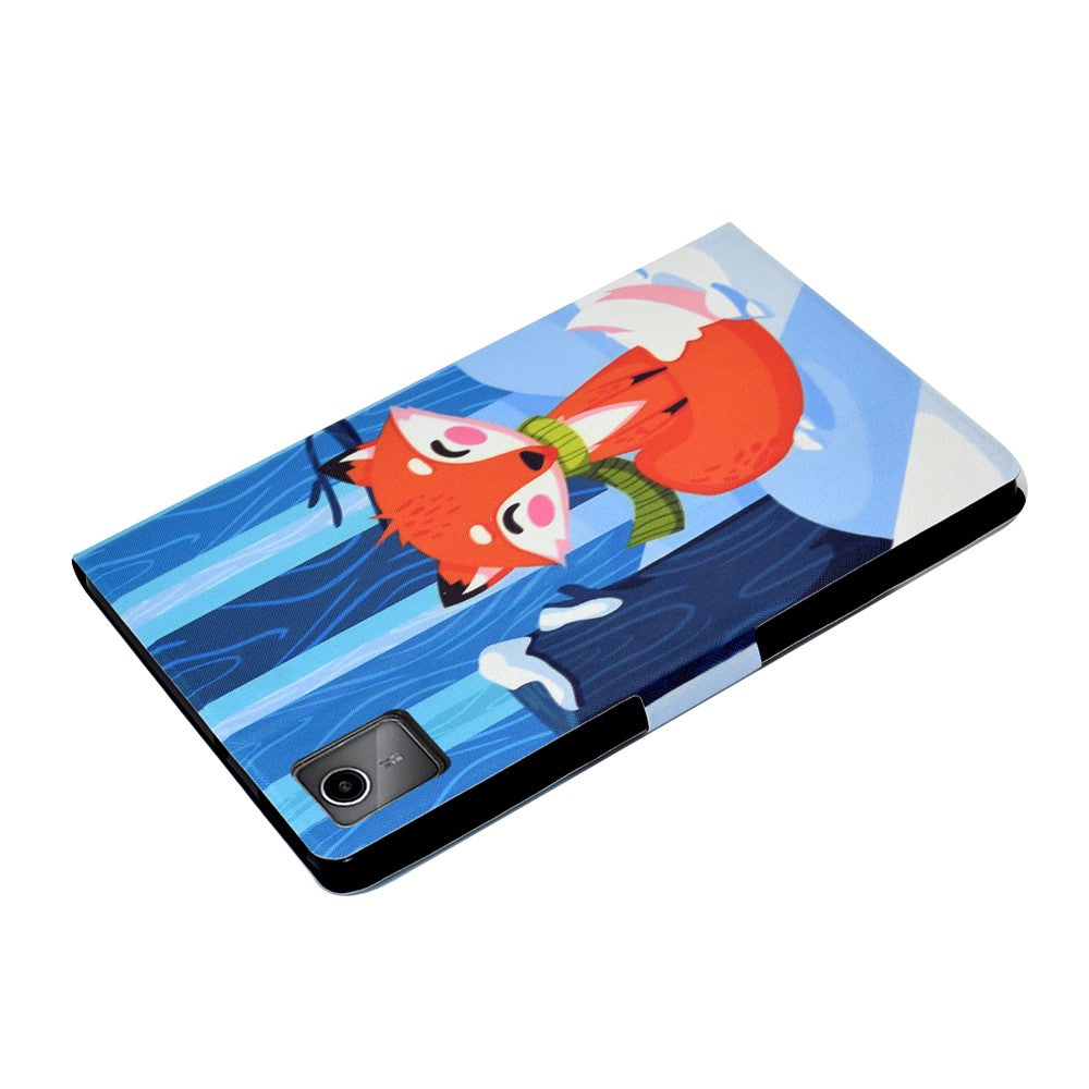 For Lenovo Tab M11 / Xiaoxin Pad 11 2024 Case Card Holder Pattern Leather Tablet Cover - Fox