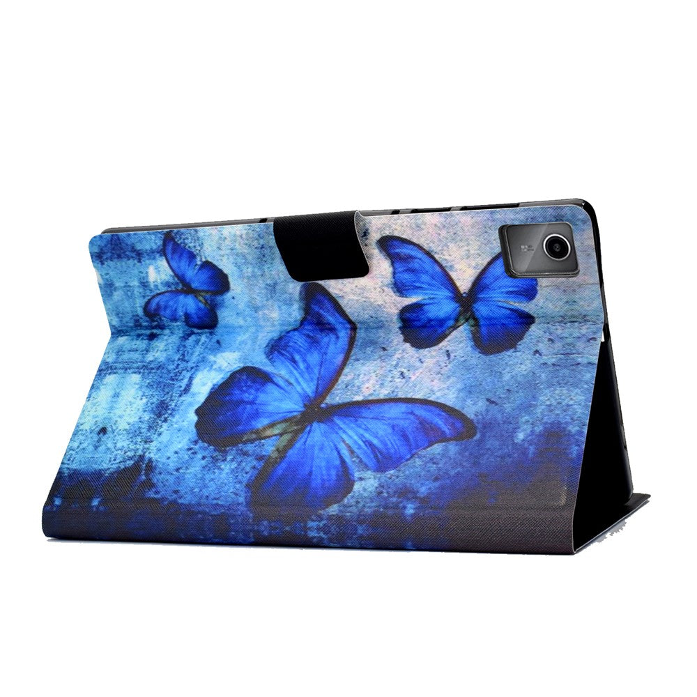 For Lenovo Tab M11 / Xiaoxin Pad 11 2024 Case Card Holder Pattern Leather Tablet Cover - Retro Butterflies