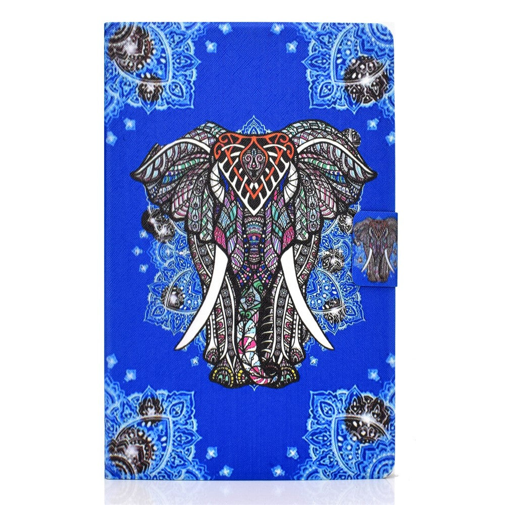 For Lenovo Tab M11 / Xiaoxin Pad 11 2024 Case Card Holder Pattern Leather Tablet Cover - Ethnic Elephant