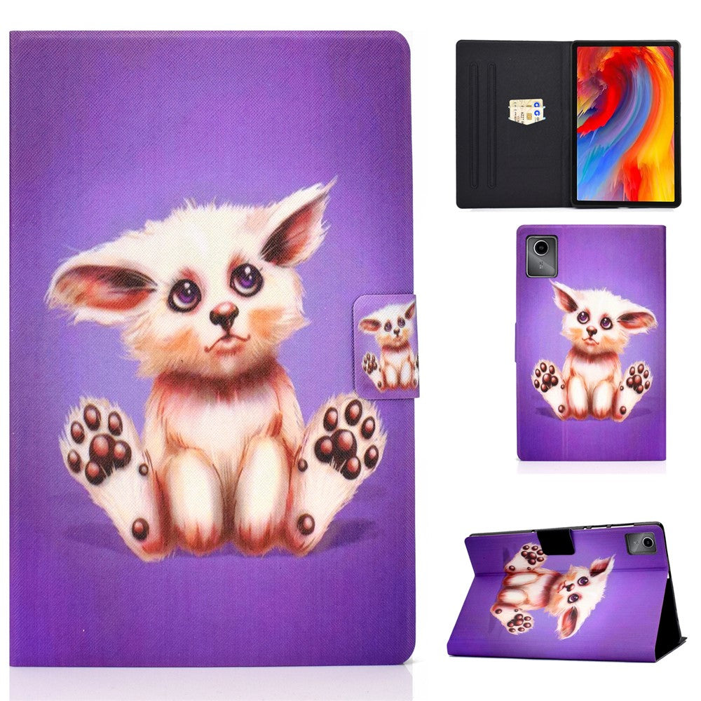 For Lenovo Tab M11 / Xiaoxin Pad 11 2024 Case Card Holder Pattern Leather Tablet Cover - Golden Fox