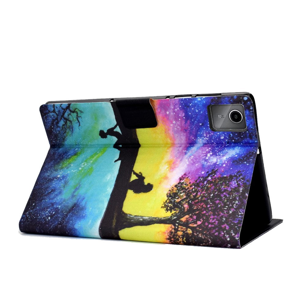 For Lenovo Tab M11 / Xiaoxin Pad 11 2024 Case Card Holder Pattern Leather Tablet Cover - Starry Sky and Inverted Image