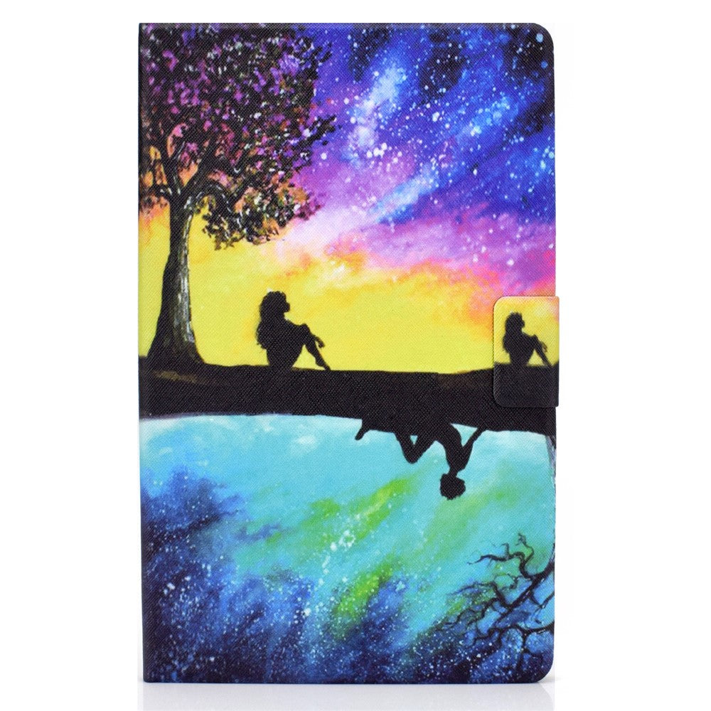 For Lenovo Tab M11 / Xiaoxin Pad 11 2024 Case Card Holder Pattern Leather Tablet Cover - Starry Sky and Inverted Image