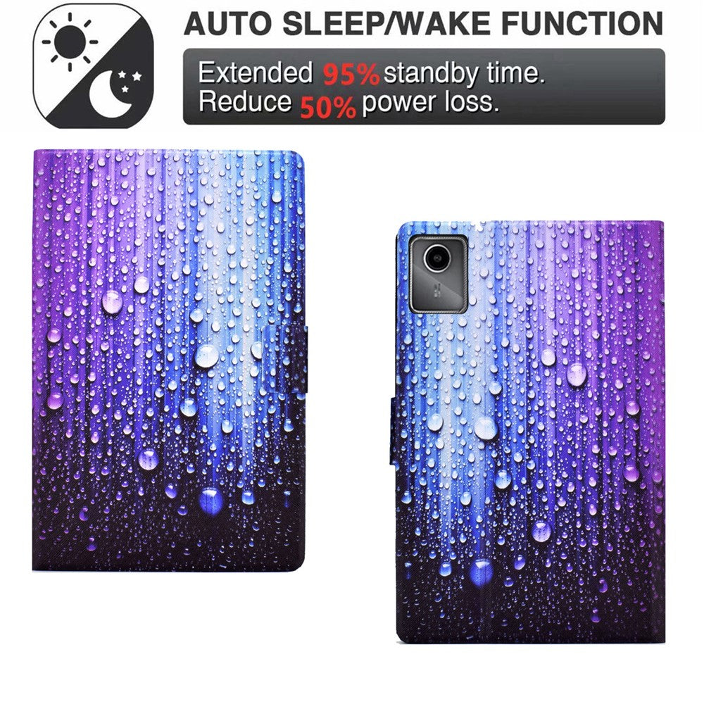 For Lenovo Tab M11 / Xiaoxin Pad 11 2024 Case Card Holder Pattern Leather Tablet Cover - Waterdrop