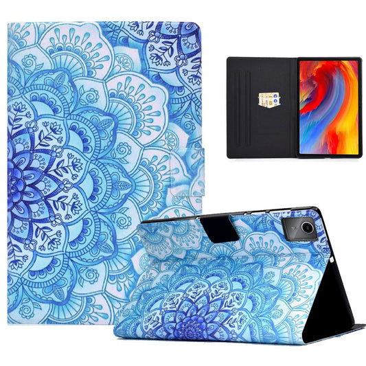 For Lenovo Tab M11 / Xiaoxin Pad 11 2024 Case Card Holder Pattern Leather Tablet Cover - Mandala Flower