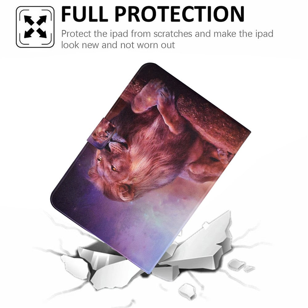 For Lenovo Tab M11 / Xiaoxin Pad 11 2024 Case Card Holder Pattern Leather Tablet Cover - Lion
