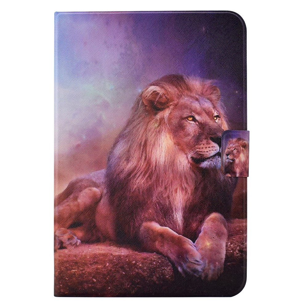 For Lenovo Tab M11 / Xiaoxin Pad 11 2024 Case Card Holder Pattern Leather Tablet Cover - Lion