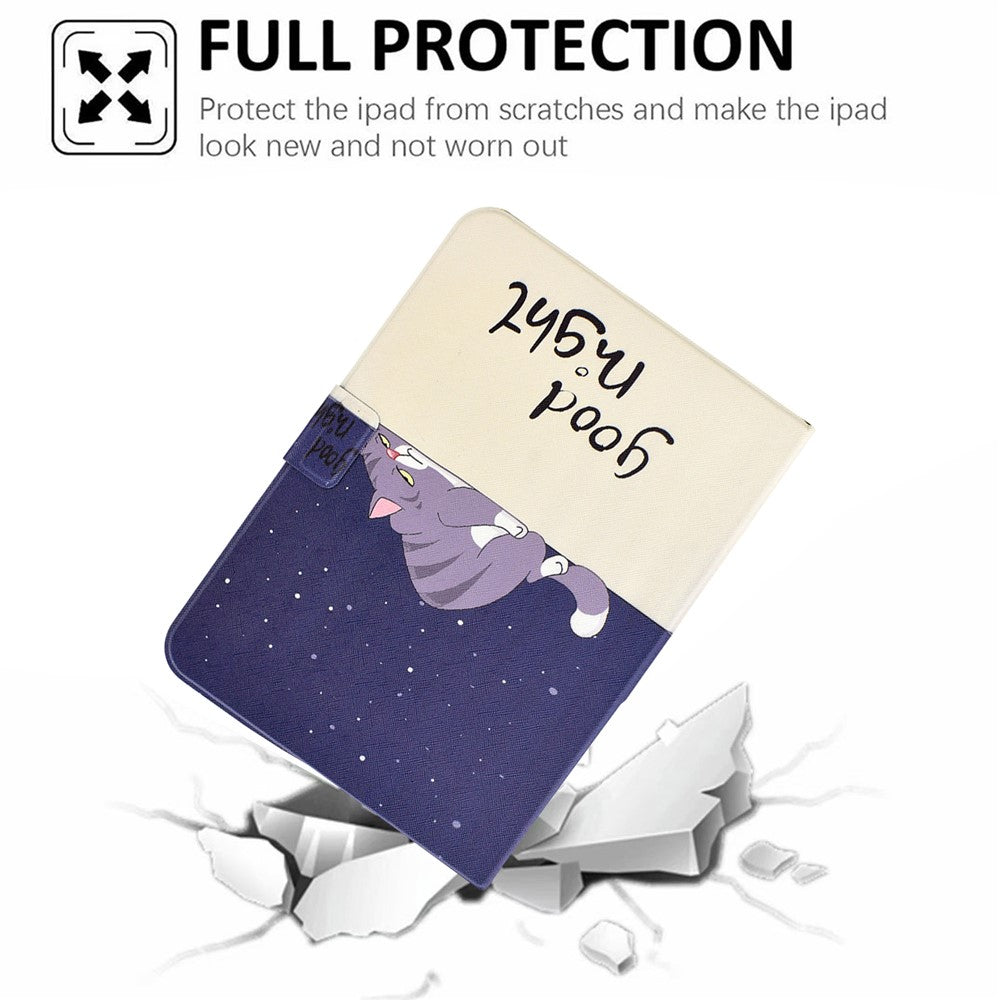 For Lenovo Tab M11 / Xiaoxin Pad 11 2024 Case Card Holder Pattern Leather Tablet Cover - Cat