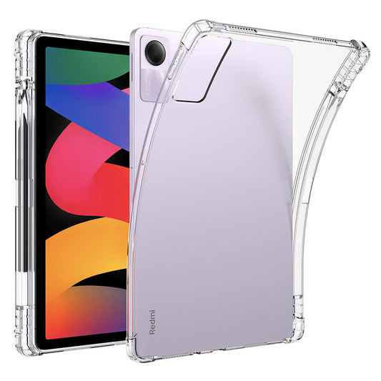 For Xiaomi Redmi Pad SE Case Four Corner Protection Transparent Tablet TPU Cover with Pen Slot