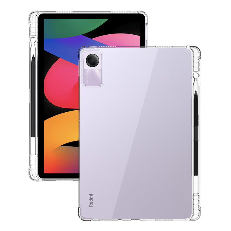 For Xiaomi Redmi Pad SE Case Four Corner Protection Transparent Tablet TPU Cover with Pen Slot