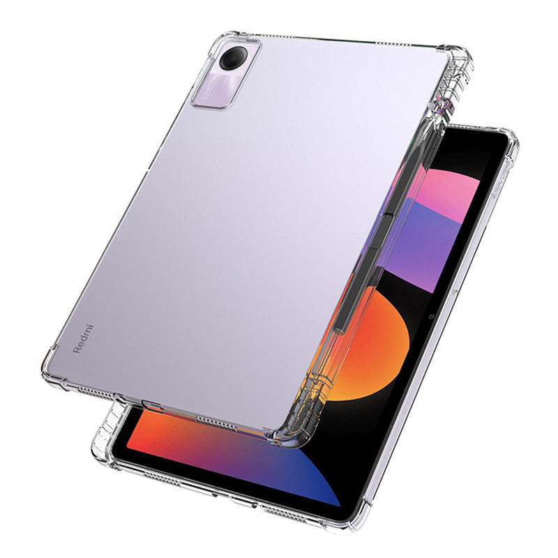 For Xiaomi Redmi Pad SE Case Four Corner Protection Transparent Tablet TPU Cover with Pen Slot