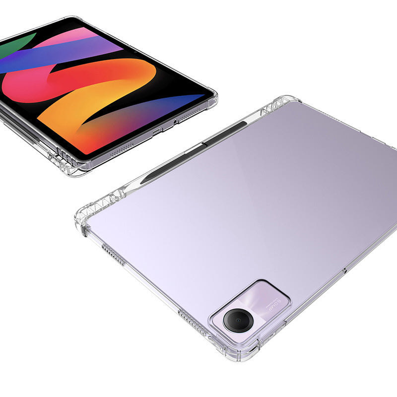 For Xiaomi Redmi Pad SE Case Four Corner Protection Transparent Tablet TPU Cover with Pen Slot