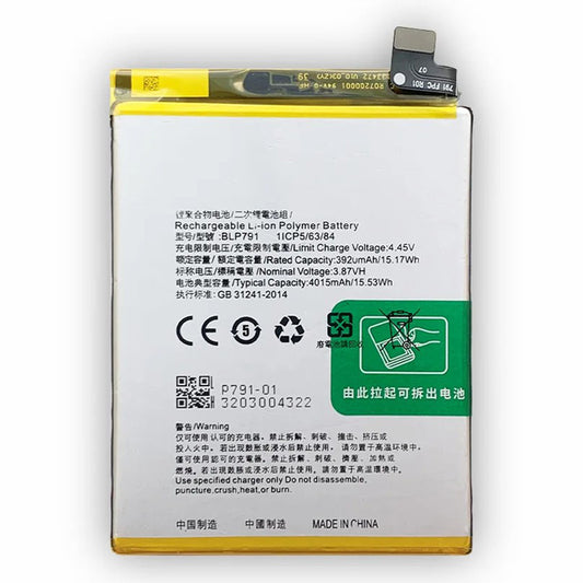 For Oppo Reno4 4G 4015mAh Li-ion Polymer Battery Assembly Part (Encode: BLP791) (without Logo)