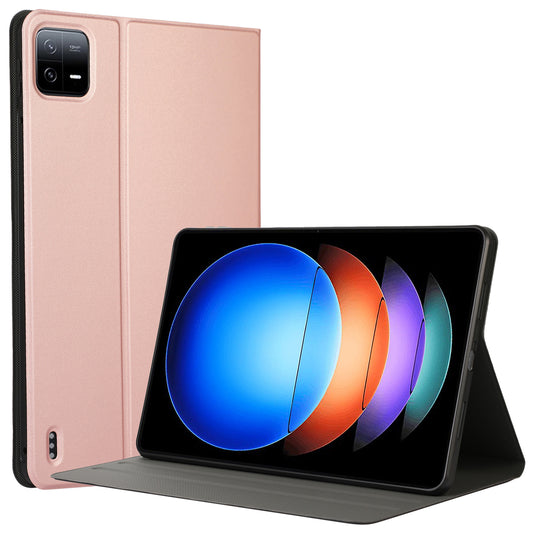 For Xiaomi Pad 6S Pro 12.4 Tablet Case Anti-Drop PU Leather Flip Cover - Rose Gold
