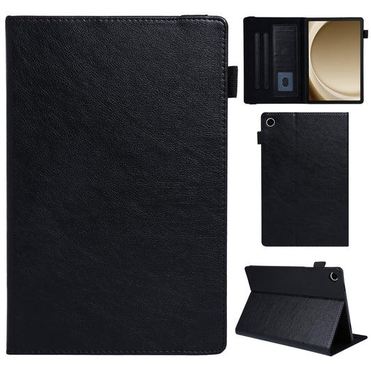 For Samsung Galaxy Tab A9+ X210 Case Card Slots PU Leather Flip Stand Tablet Cover - Black