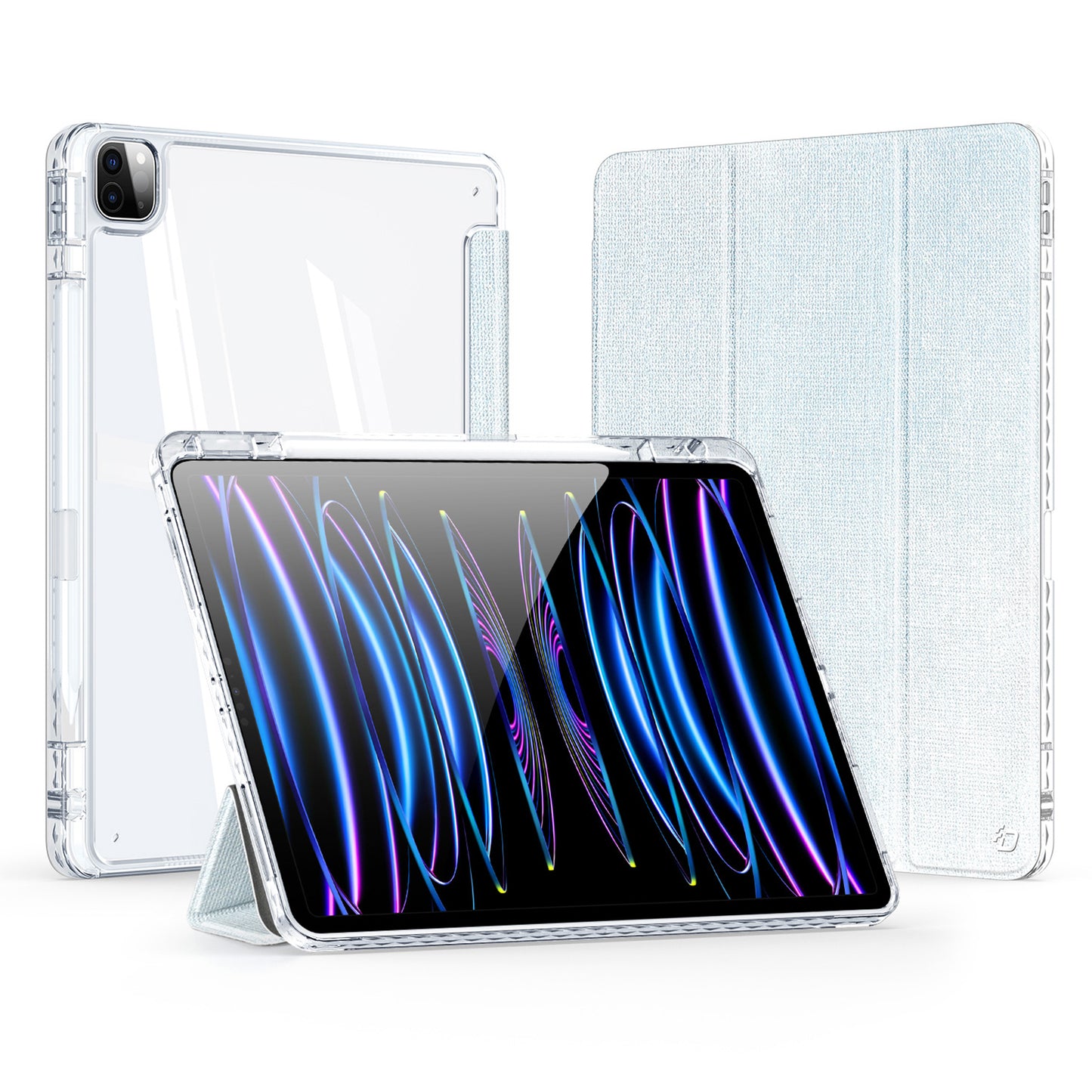 DUX DUCIS Unid Series For iPad Pro 12.9-inch (2018) (2020) (2021) (2022) TPU+PC+Leather Tablet Case with Auto Wake / Sleep - Baby Blue