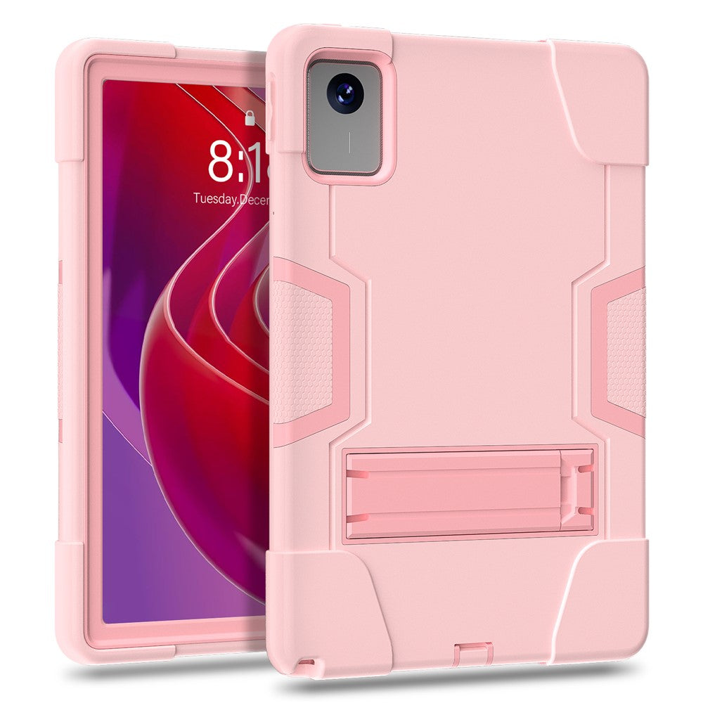 For Lenovo Tab M11 TB330FU / TB330XU / Xiaoxin Pad 11 2024 Case Robot Style Silicone + PC Kickstand Tablet Cover - Rose Gold