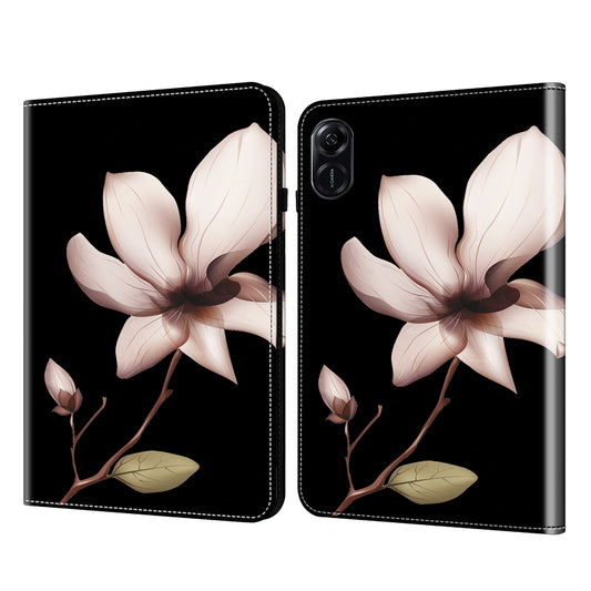 For Honor Pad X9 Case PU Leather Folio Stand Pattern Printing Tablet Cover - Pink Flower