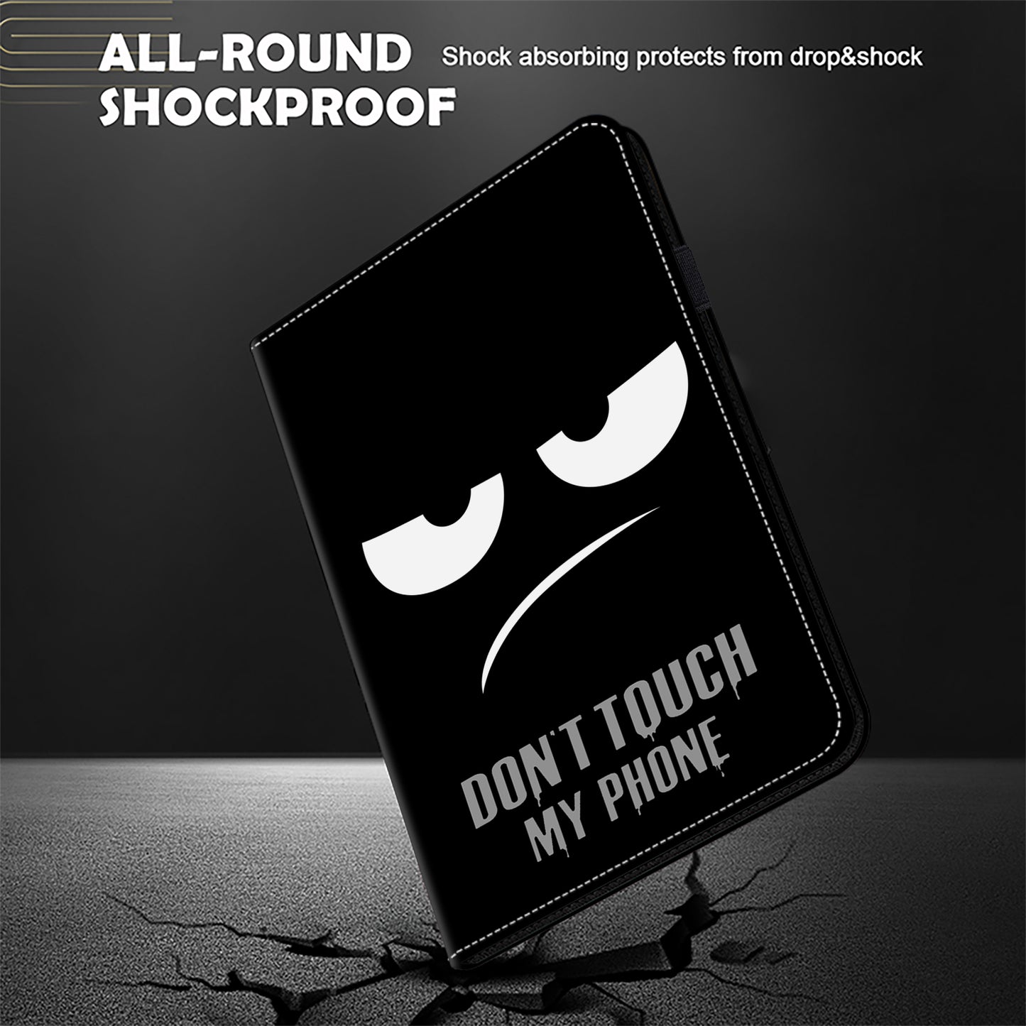 For Honor Pad X9 Case PU Leather Folio Stand Pattern Printing Tablet Cover - Don&#39;t Touch My Phone