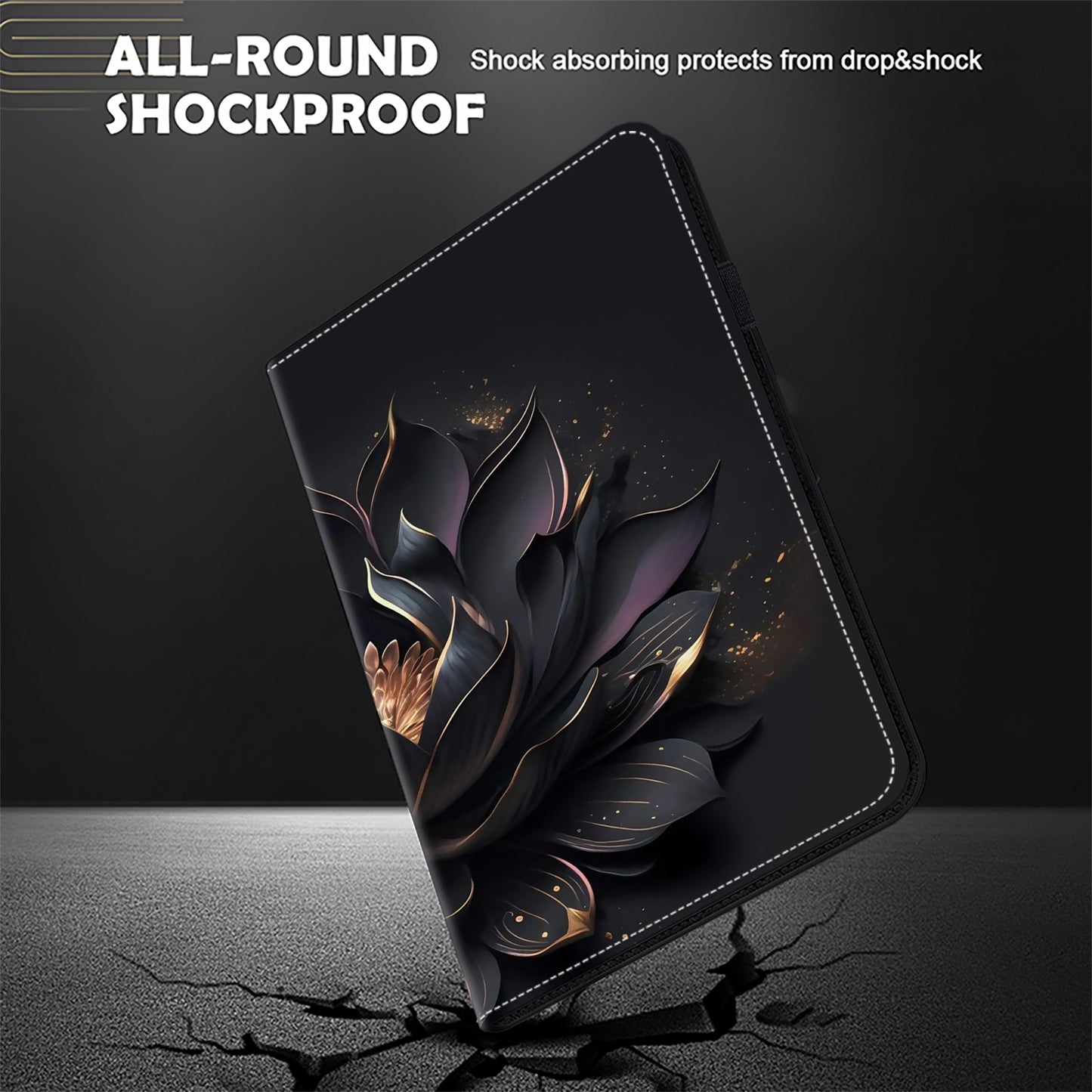 For Honor Pad X9 Case PU Leather Folio Stand Pattern Printing Tablet Cover - Flower