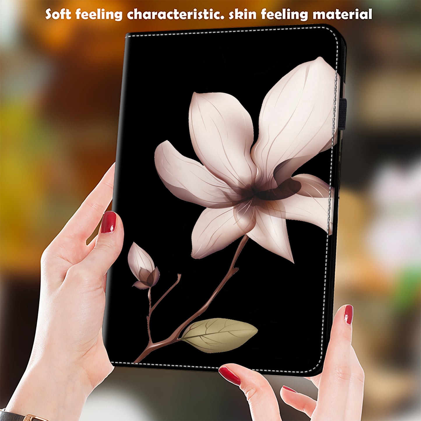 For Honor Pad 8 Case PU Leather Pattern Viewing Stand Card Slots Tablet Cover - Pink Flower