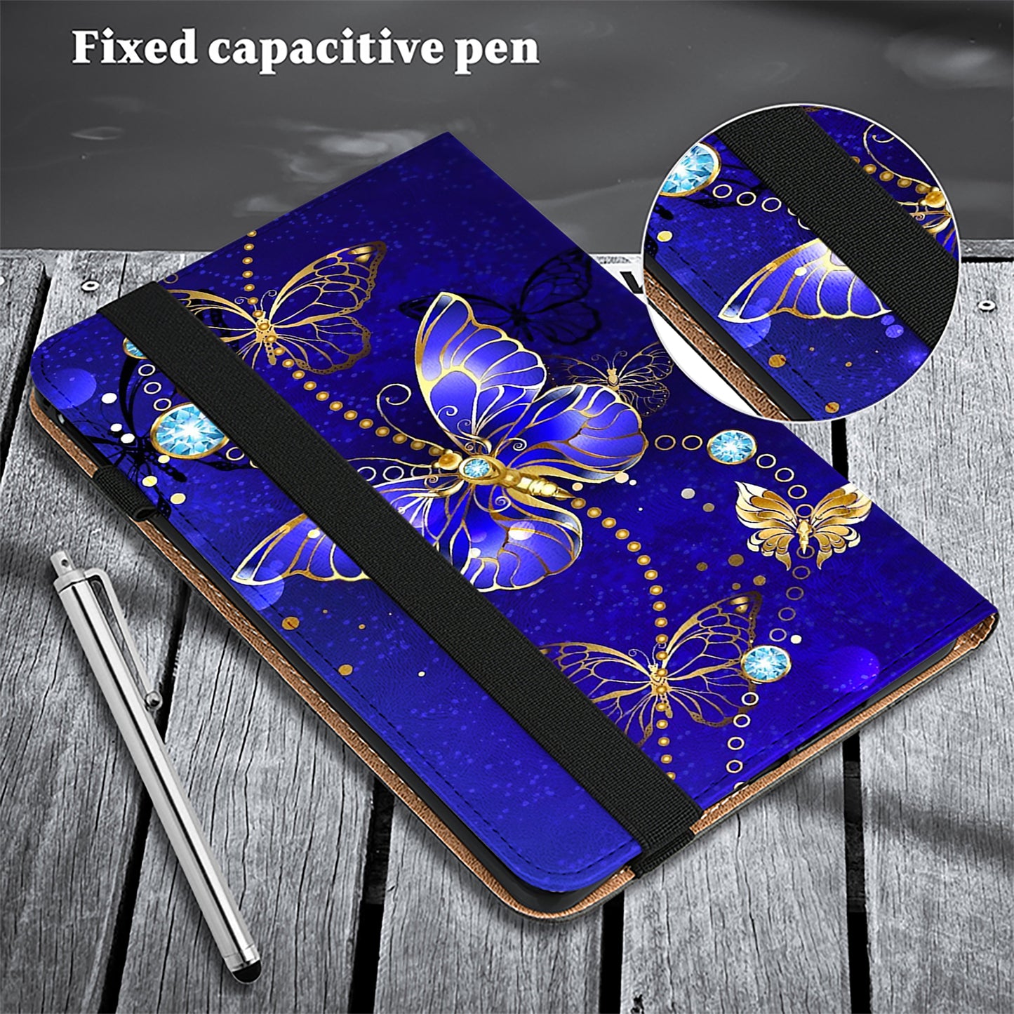 For Honor Pad 8 Case PU Leather Pattern Viewing Stand Card Slots Tablet Cover - Butterfly