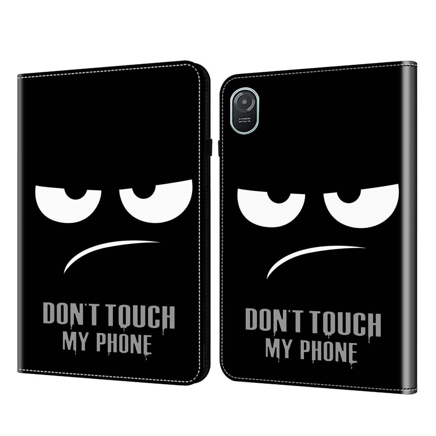 For Honor Pad 8 Case PU Leather Pattern Viewing Stand Card Slots Tablet Cover - Don&#39;t Touch My Phone